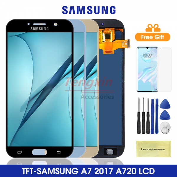 A720 Lcd สําหรับ Samsung Galaxy A7 2017 จอแสดงผล LCD Touch Screen Digitizer Assembly สําหรับ Samsung