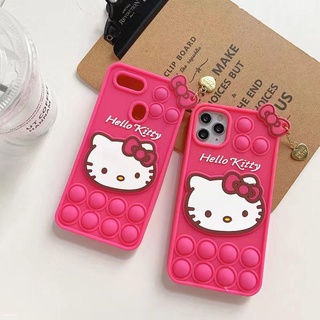 เคส-For Realme C25Y C11 Realme C25S C21 Realme C17 C12 5 5i 6i 7i C3 C11 C2 5Pro 6 6Pro 7 7Pro 8 ProXT Pop Push It Bubble Red Cat | RX