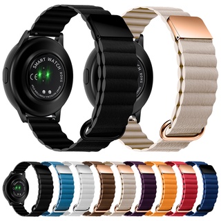 สายนาฬิกาข้อมือหนัง หัวเข็มขัดแม่เหล็ก 20 มม. 22 มม. สําหรับ Huawei GT3 Garmin Venu Samsung Watch 4