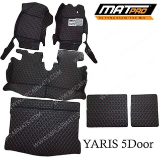 MatPro พรมปูพื้นเข้ารูป5D 6D Premium Fitted Leather Car Mats สำหรับรถรุ่นTOYOTA YARIS 5ประตู ปี 2014-2016  6ชิ้น เต็มคัน