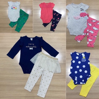 Carter’s ชุดเซ็ทบอดี้สูทเด็กผู้หญิง + กางเกง ไซส์ 3m - 24m