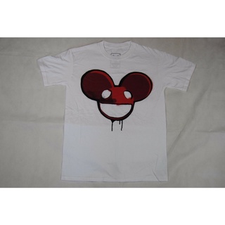 เสื้อยืดสีขาวเสื้อยืด พิมพ์ลายตัวอักษร Deadmau5 Red สําหรับผู้ชาย ใส่ในบ้าน Producer DJ 4 X = 12 TechnoS-4XL