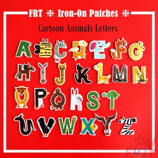 ☸ Cartoon Animals Letters Iron-on Patch ☸ 1Pc Diy Sew on Iron on Badges Patches