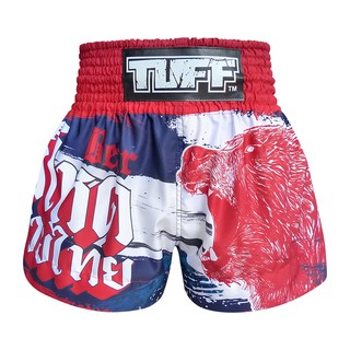 TUFF  มวยไทย กางเกงมวยไทย สีน้ำเงินเข้ม ลายหมี TUFF Muay Thai Boxing Shorts Navy Blue Furious Bear