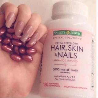 Hair skin Nails Nature bounty 250 เม็ด with biotin 5000 mcg Exp.07/27 (อ่านข้อมูลก่อนสั่งค่ะ)