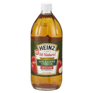 HEINZE All natural apple cider vinegar with mother 946 ml น้ำส้มสายชูหมักจากแอปเปิ้ล 946 มล.