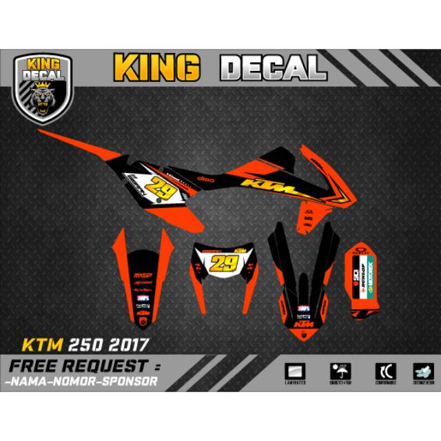 สติ๊กเกอร์รูปลอก KTM 250 2017 Striping KTM 250 2017 11