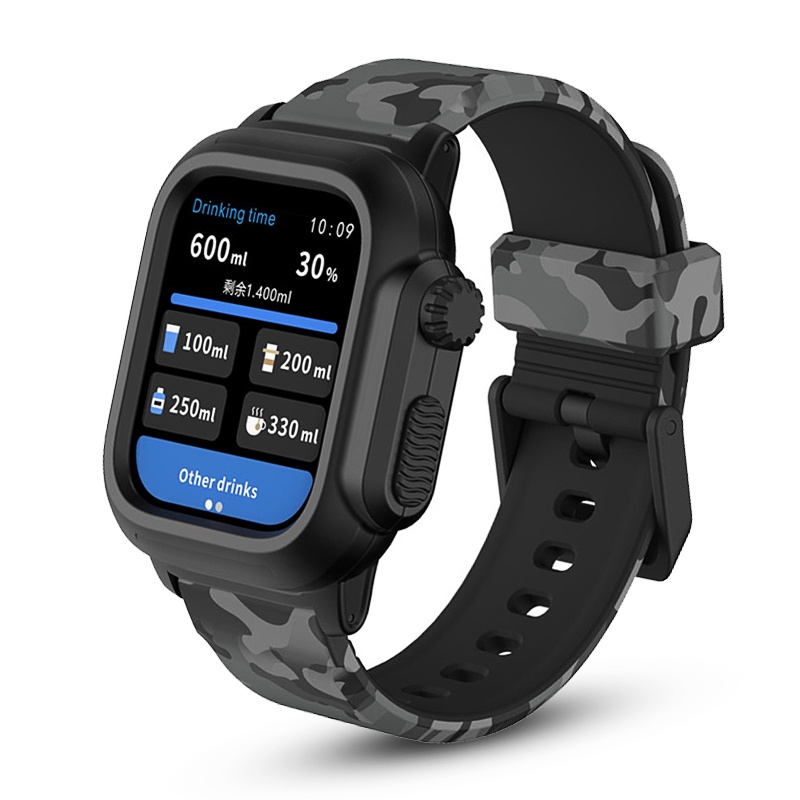เคสซิลิโคนนิ่ม กันน้ํา พร้อมสาย สําหรับ Apple Watch Series9 8 7 6 SE 5 4 Sport Iwatch 45 มม. 40 มม. 44 มม.