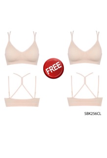 Pro 1 Free 1 ชุดชั้นใน ซาบีน่า แบบไม่มีโครง Sabina Soft Collection รุ่น Strappy Soft Bra สีครีม