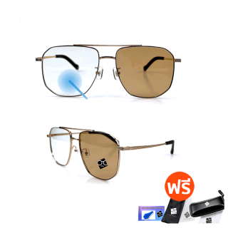 [โค้ด88FASH120] แว่นตาSuperBlueBlock+Autoเปลี่ยนสี  แว่นตา แว่นกรองแสงสีฟ้า แว่นกรองแสงออโต้ รุ่นBA6306