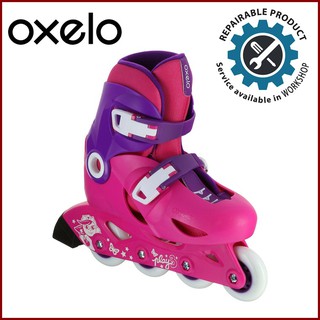 OXELO  Roller skating โรลเลอร์สเก็ต รองเท้าสเก็ต  สำหรับเด็ก รุ่น PLAY 3 (สีชมพู/ม่วง)