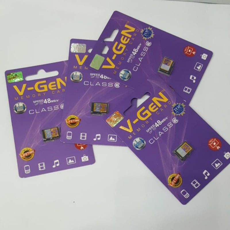 การ์ดหน่วยความจํา V-gen Class 6 Speed Up To 48MB/s 8gb