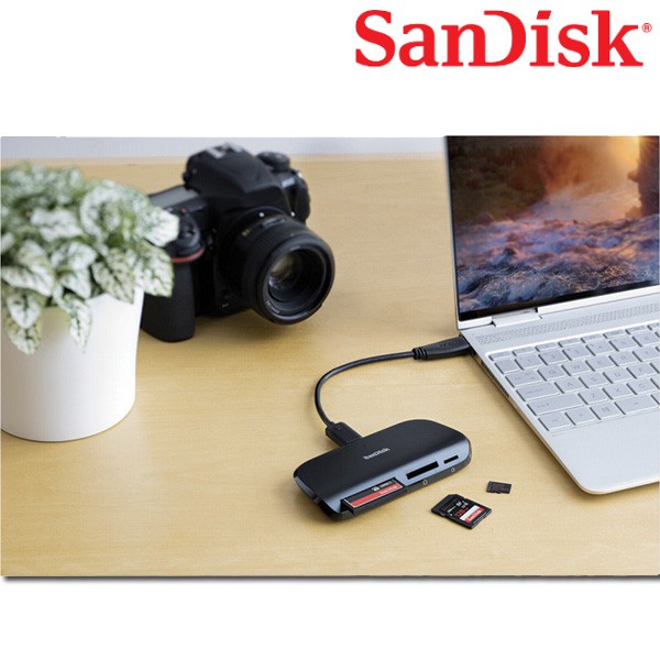 SanDisk ImageMate® PRO USB-C Card Reader (SDDR-A631-GNGNN) ตัวอ่านการ์ดรีดเดอร์ 3ช่อง MicroSD, SDCard, CF Card Synnex ราคา ถูกที่สุด ดีลบีเคเค แกลเลอรีภาพที่ 6