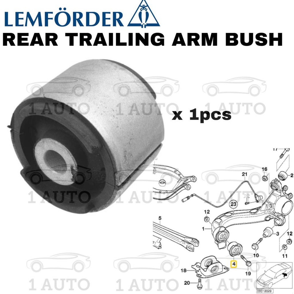 LEMFORDER GERMANY REAR TRAILING ARM BUSH (1PC) BMW E36 E46 318i 320i 323i 325i 328i 330i X3 E83 2.0d