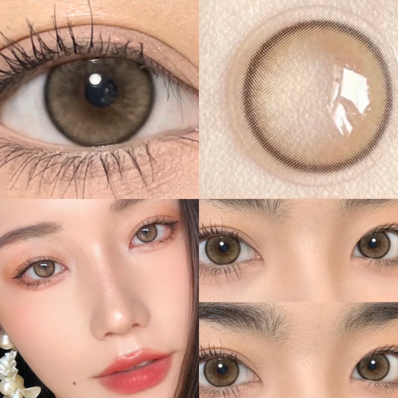 [องศา -0.00~-8.00]Uyaai คอนแทคเลนส์คอสเพลย์ FOG PEARL สีน้ําตาลมุก 2 ชิ้น 1คู่