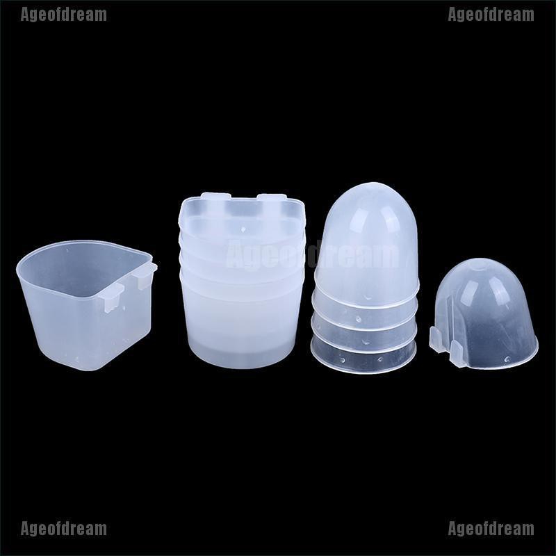 Ageofdream 5pcs Bird Feeder Round Square Bottom Feeder Bowl