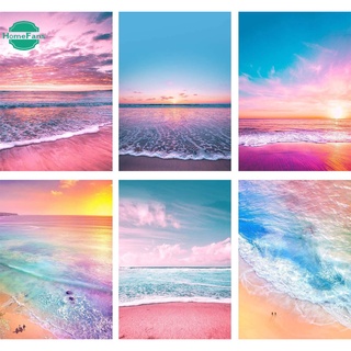 Colorful Beach 5d Set Full Drill Diamond Painting DIY Birthday Gift Sunset Home Wall Decor 【30*40cm】