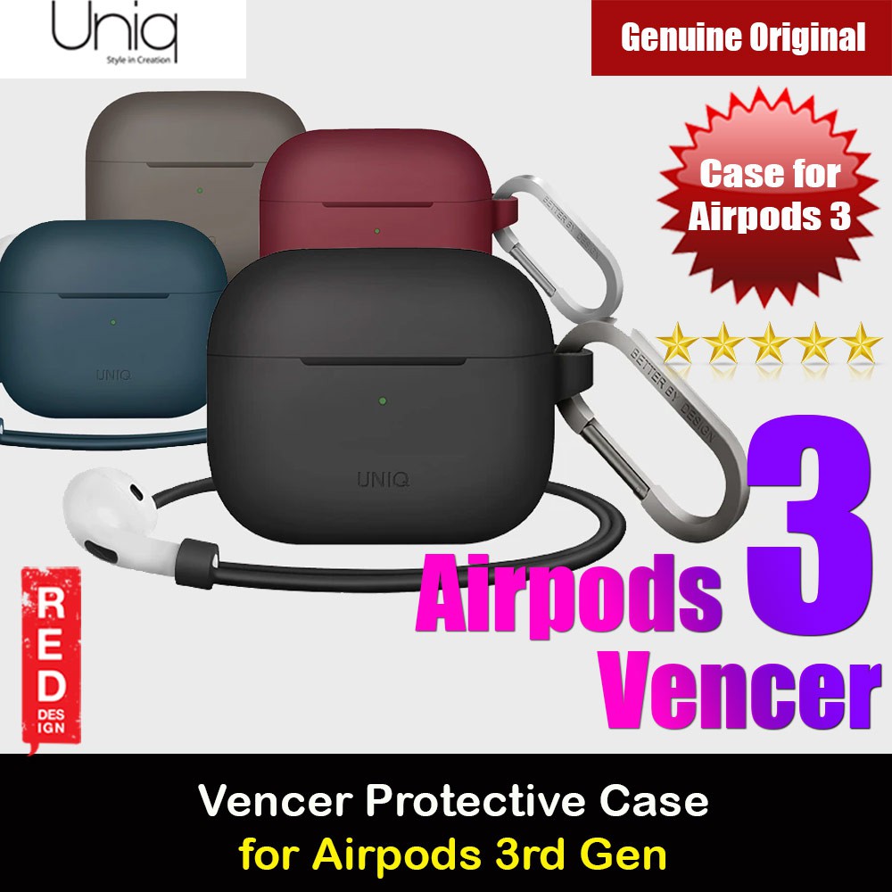 Uniq Vencer Airpods 3 เคสซิลิโคนพรีเมี่ยมคุณภาพสูงพร้อมคาราบิเนอร์สําหรับ Airpods 3 Airpods 3rd Gen 