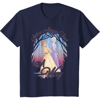 เสื้อยืด ผ้าฝ้าย พิมพ์ลาย Frozen 2 Anna Elsa Sisters Always Find A Way สําหรับผู้ชาย