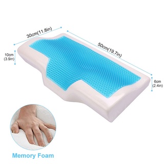 【บลูไดมอนด์】Memory Foam Pillow Neck Gel Slow-Rebound Cervical Orthopedic Cushion Anti-Snore Neck Shoulders Relax For Dee