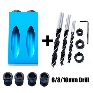 14 Pcs เอียงดอกสว่านเจาะรูพร้อม Dowel Pockethole จิ๊กชุดร่วมระบบสกรู