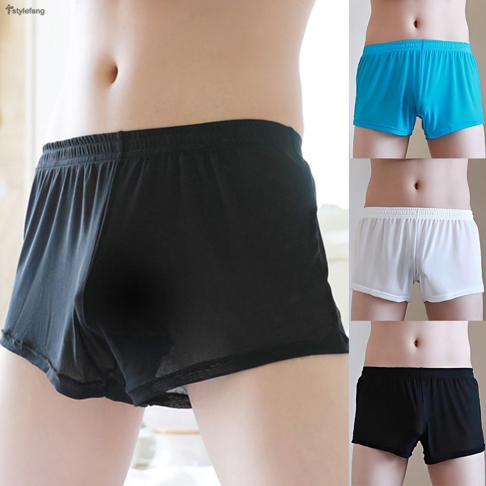 STYLEF-~Mens Underwear Loose Breathable Boxer Sexy Mesh Transparent See Through Brief-【STYLEF-Fashion】 #2
