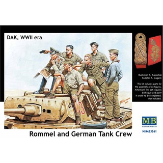 ฟิกเกอร์โมเดล Figure Model 1/35 Master Box MB3561 ROMMEL AND GERMAN TANK CREW DAK,WWII