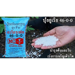 ปุ๋ยบำรุงใบ 46-0-0 ขนาด 1 กิโล ปุ๋ยยูเรีย ปุ๋ยเร่งใบ ปุ๋ยบำรุงต้น  ปุ๋ยเร่งใบต้น ปุ๋ยบำรุงผักผลต้นใบ  ปุ๋ยตราหัววัวคันไถ