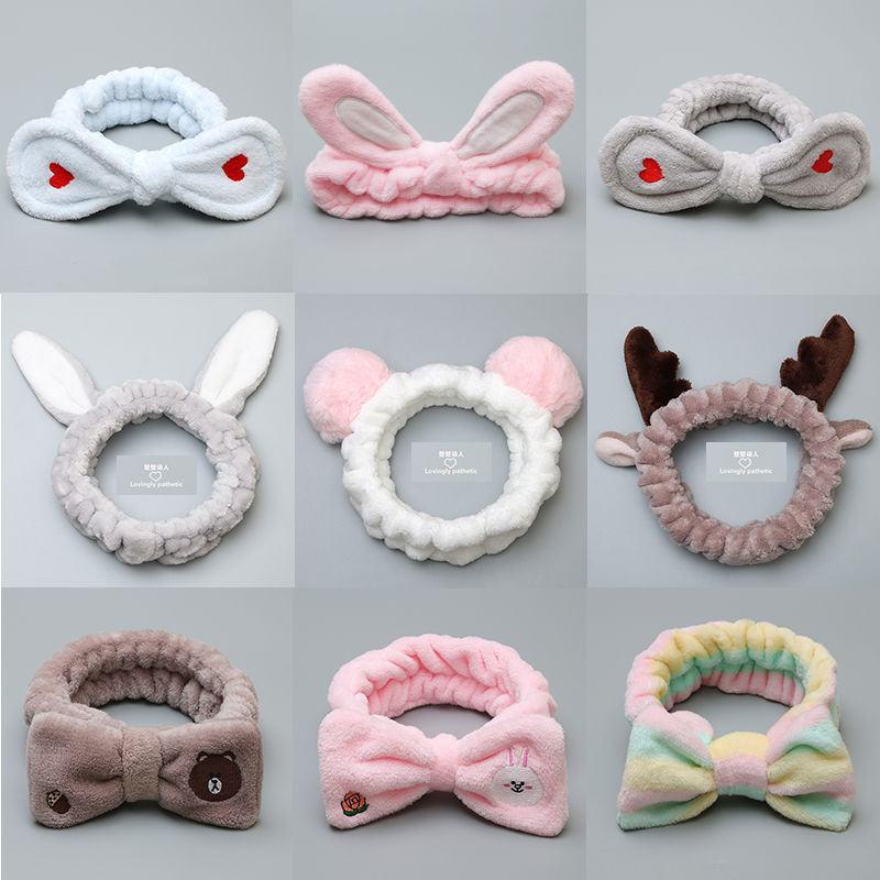 เน็ตผมร้อน Bundle ล้างหน้ายางรัดผมที่คาดผมหญิงเกาหลี Hairdress เรียบง่ายกว้าง Brim