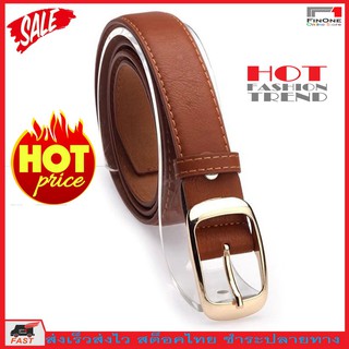 Fin 1เข็มขัด เข็มขัดผู้หญิง Womens Belt เข็มขัดสตรี No. 2259 - สีน้ำตาล