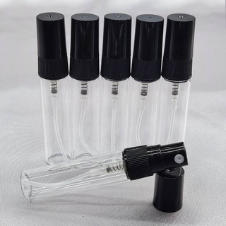 ขวดแก้วปากกาใส 5ML. ฝาดำ S14-D