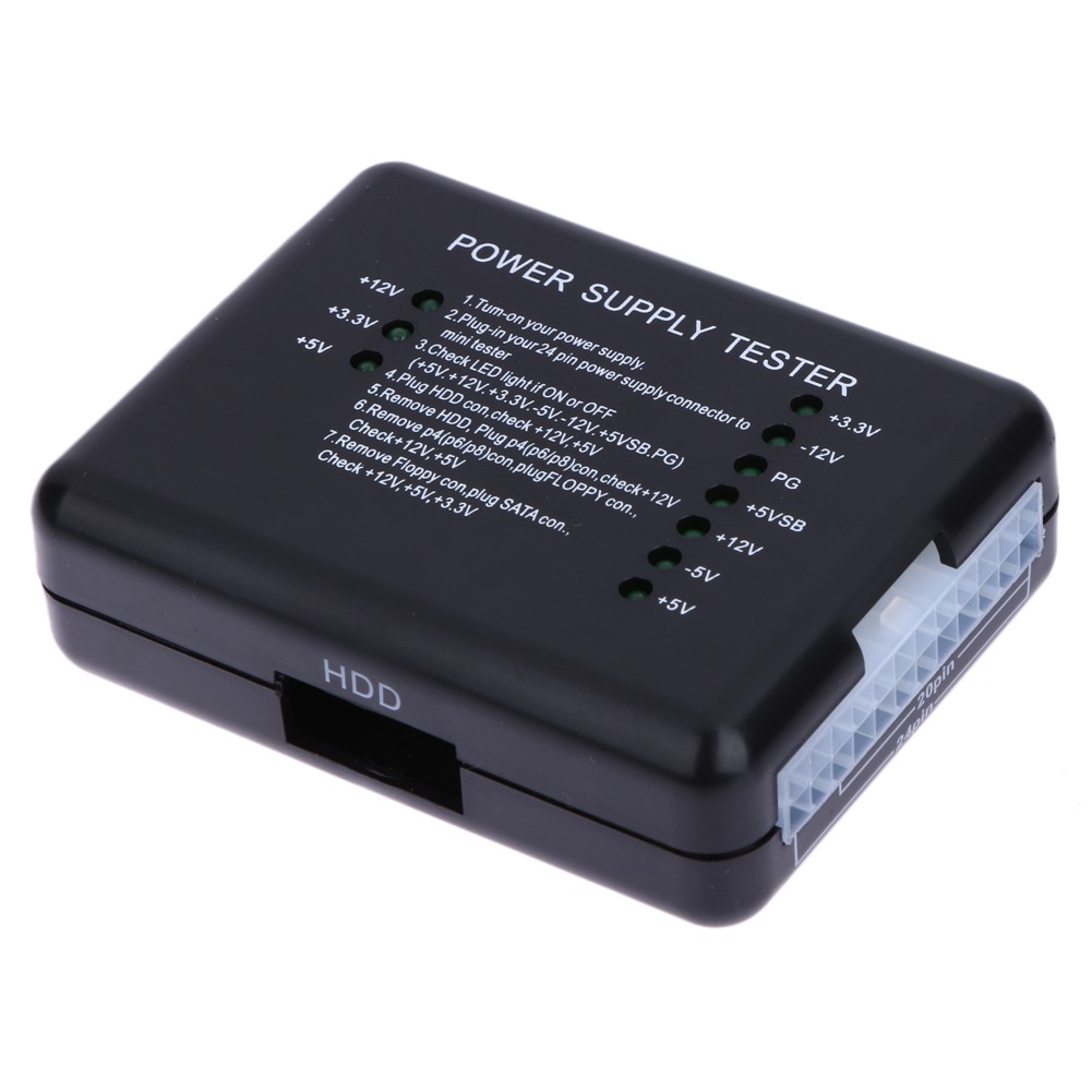 อุปกรณ์ทดสอบคอมพิวเตอร์ 20 / 24 Pin 4 PSU SATA HDD Power Supply Tester