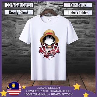 เสื้อยืด ผ้าฝ้าย 100% พิมพ์ลายอนิเมะ One Piece Viral Lelaki สําหรับผู้ชาย