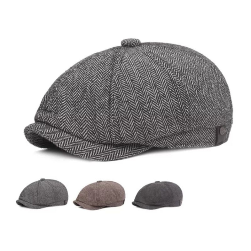 Rre hatroom Topi Pakcik Newsboy Baker Boy Baretta Herringbone Plus หมวกแบนสไตล์ Gatsby