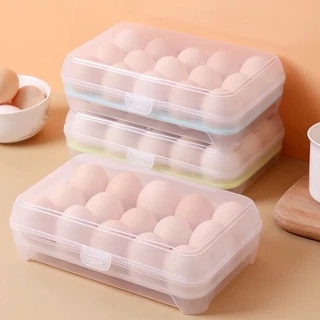 GaGiNang กล่องใส่ไข่ กันแตก กล่องพลาสติกเก็บไข่ 15ช่อง วางซ้อนกันได้ พร้อมฝาปิด