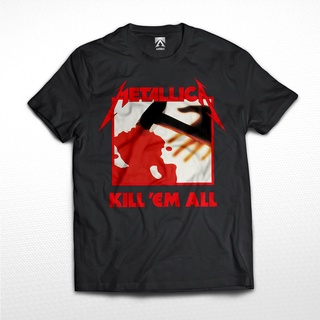 Kaos BAND METALLICA Kill Em เสื้อยืดลําลอง แขนสั้น คอกลม พิมพ์ลายวงร็อคธรัชเมทัล KAOS BAND VINTAGE สําหรับผู้ชาย และผู้หญิง