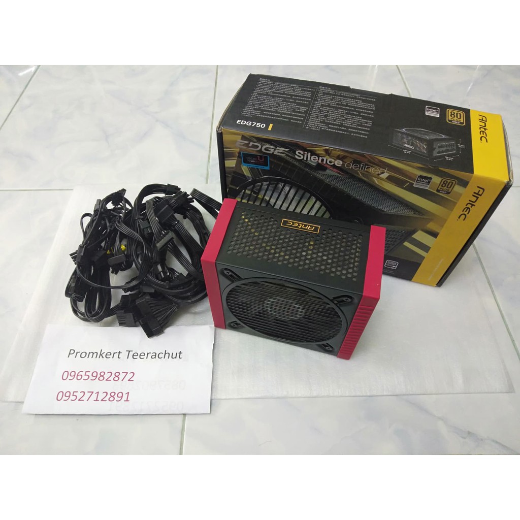 Antec EDGE 750W 80 Plus Gold ATX12V พาวเวอร์ซัพพลาย 750W สีดำ/แดง