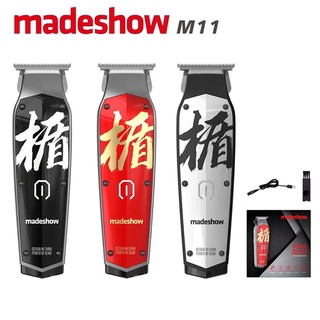 ใหม่ Madeshow M11/M10+ ปัตตาเลี่ยนตัดผม ตัวผู้ มืออาชีพ หัวตัด 0 หัวแกะสลัก ปัตตาเลี่ยนตัดเครา 7200rpm ชาร์จ USB 2022