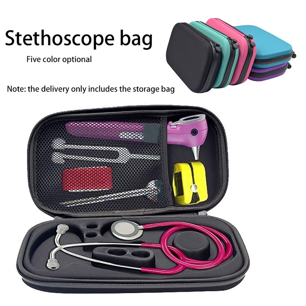 [HCLM] Portable Shockproof Stethoscope Storage Bag Built-in Mesh Bag Organizer Zipper Storage Case