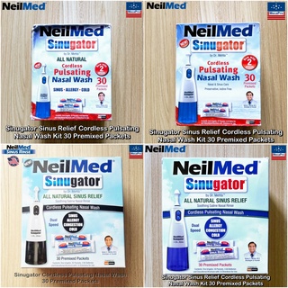 NeilMed® Sinugator Sinus Relief Cordless Pulsating Nasal Wash Kit 30 Premixed Packets อุปกรณ์ล้างจมูก น้ำเกลือ ไซ นัส