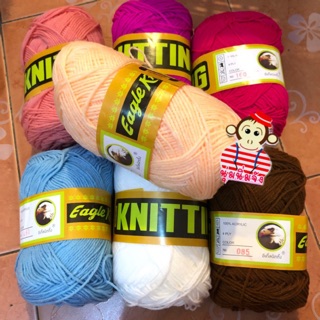 🐵 ไหมพรม Eagle อีเกิ้ล [[ ส่งเร็วมาก‼️]] มี 105 สี 4ply กลุ่…