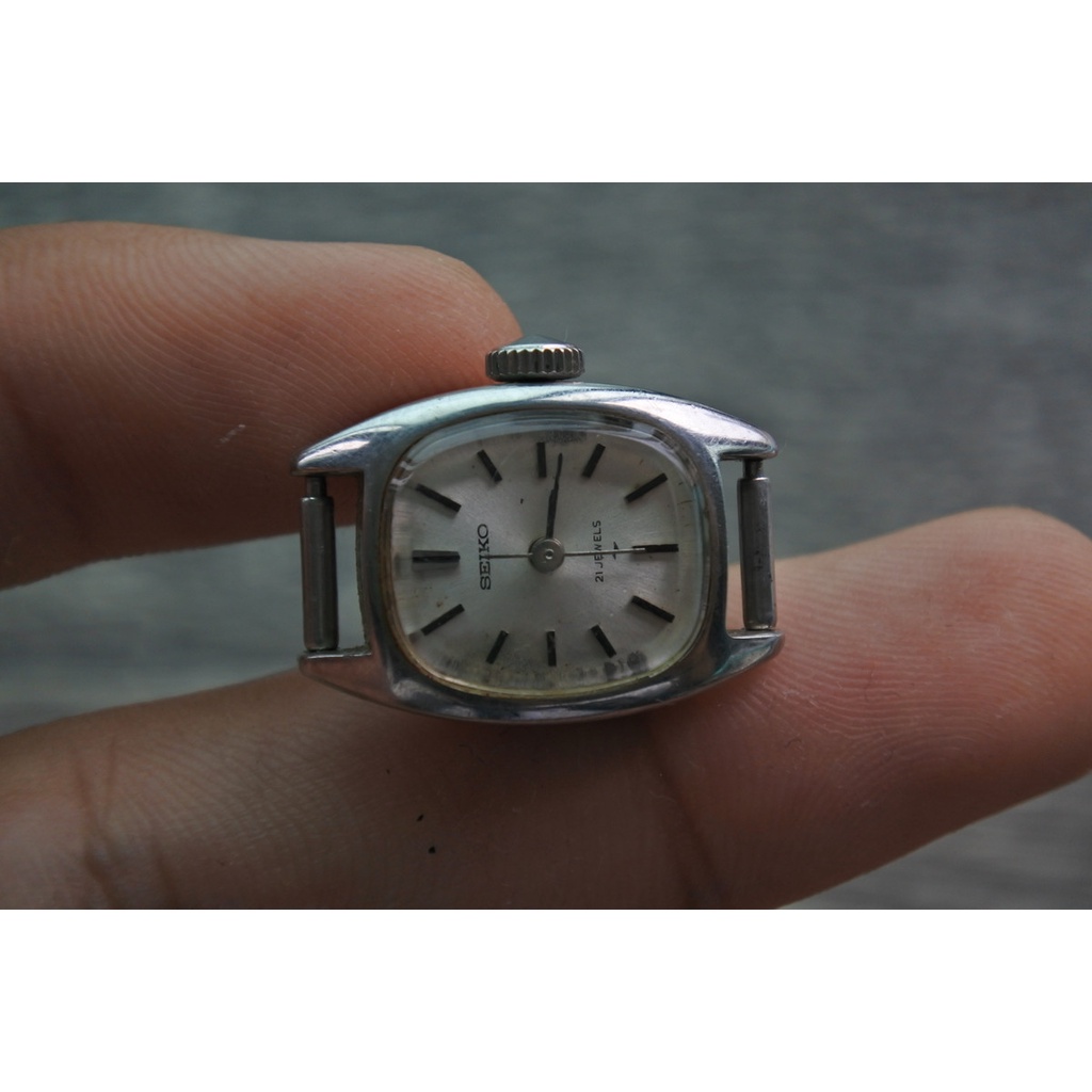 นาฬิกา Vintage มือสองญี่ปุ่น Seiko  ระบบ Automatic 21j  1104 3210 White Dial  หน้าปัด 20mm สภาพดี
