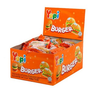 Yupi burger ยูปี้ เบอร์เกอร์ วุ้นเจลาตินกลิ่นผลไม้ แพ็ค 24 ชิ้น