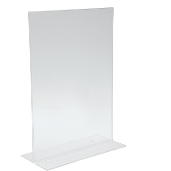 (1ชิ้น) ป้ายอะคริลิคตั้งโต๊ะ T-shape A5 ขนาด 15*21 ซม.