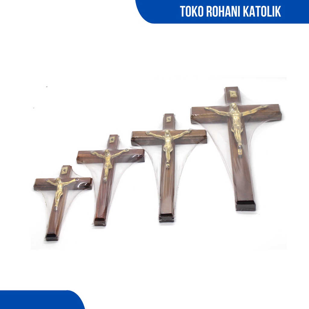 CATHOLIC WALL CROSS BRASS CORPUS 15-40 CM / CATHOLIC HANGING CROSS / CATHOLIC WALL DECORATION / JESUS STATUE CROSS