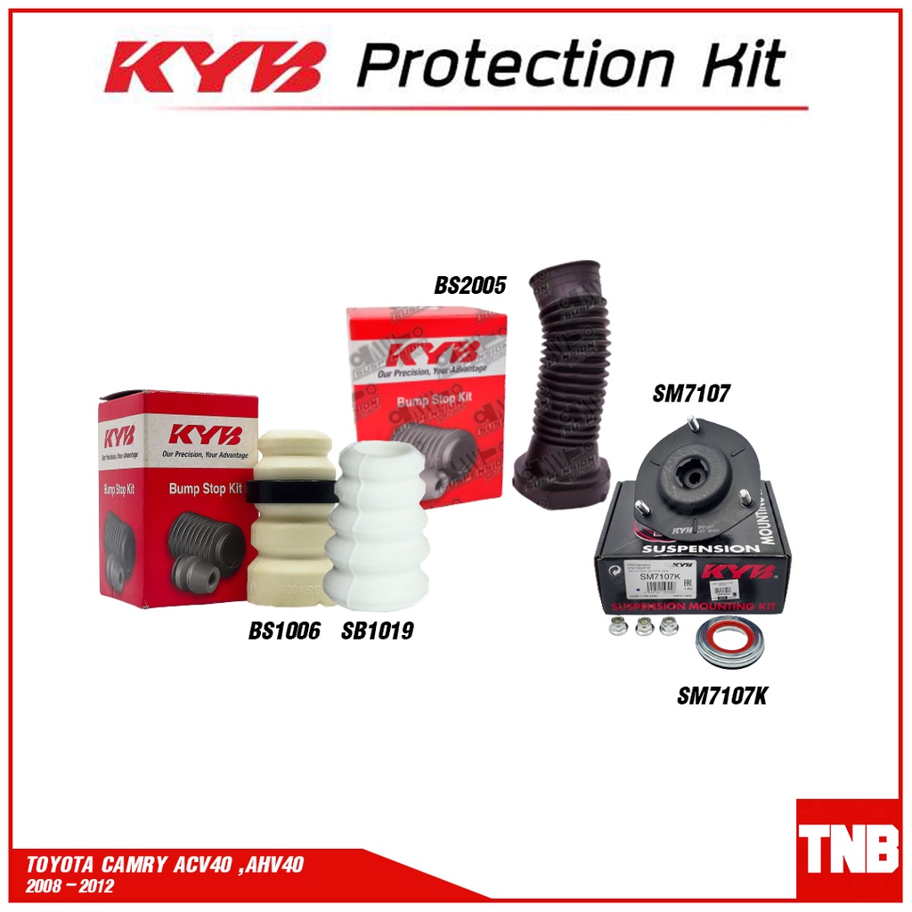 KYB ส่วนควบโช้คอัพ TOYOTA CAMRY ACV40 AHV40 ปี 2007-2011 เบ้าโช้คอัพ ลูกปืนเบ้าโช้ค กันฝุ่น กันกระแทก
