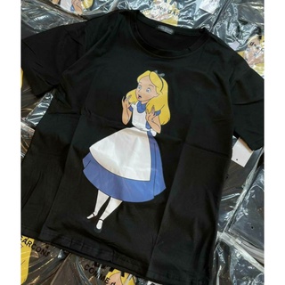 พร้อมส่ง เสื้อยืดเจ้าหญิง Alice สีดำ / เสื้อยืดลายการ์ตูน