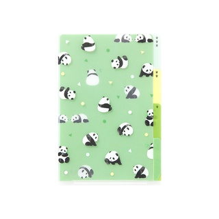 MIDORI 3 Pockets Clear Folder &lt;A6&gt; Panda (D35363006) / แฟ้ม 3 ช่อง ขนาด A6 ลายน้องแพนด้า แบรนด์ MIDORI จากประเทศญี่ปุ่น