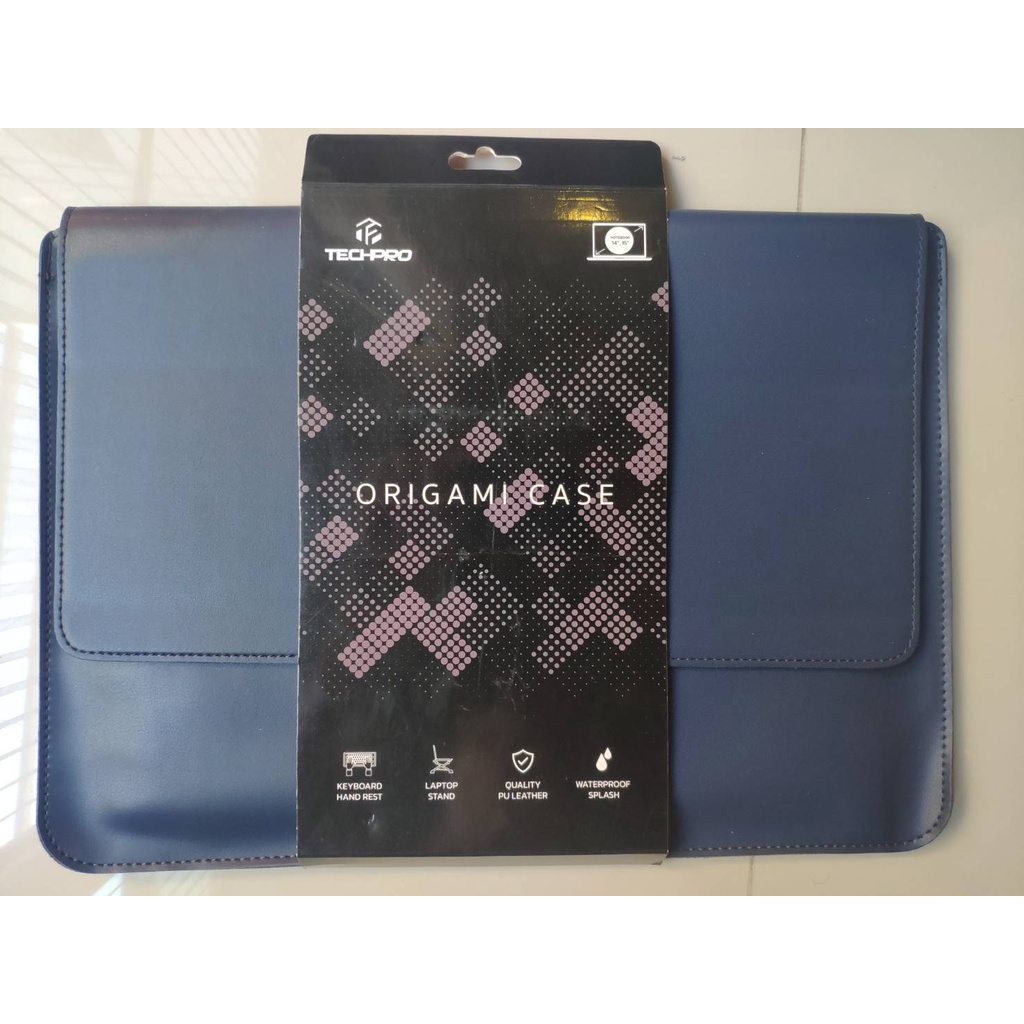 TECHPRO Sleeve for MacBook/Laptop 14.5 inch Origami case Navy กระเป๋าใส่โน๊ตบุ๊ค(มือสอง ใช้ครั้งเดียว)