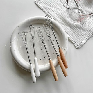 พร้อมส่ง ที่ตีไข่สแตนเลสด้ามไม้ ที่ตีไข่ด้ามเซรามิคสีขาว